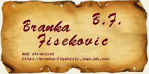 Branka Fišeković vizit kartica